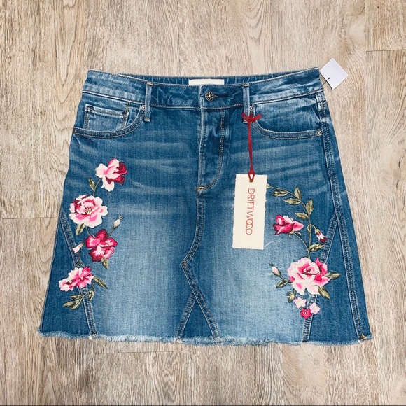 DRIFTWOOD Dresses & Skirts - NWT Driftwood | Stef Denim Embroidered Skirt